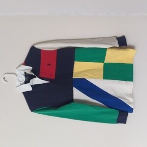 Yacht club long sleeve polo, multi color. Size XS classic fit NWT
